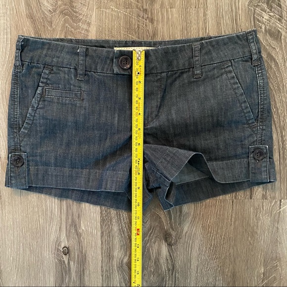 Dark denim stretch chino shorts - Picture 4 of 4